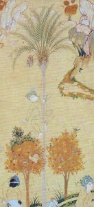 Date Palm. Khurasan. Detail of "Picnic in the Mountains". (1560s) Canby, p. 74.