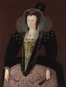 Portrait of Dorothy, Lady Dormer (1577 - ?), daughter of Sir Robert, 1st Baron Dormer, of Wing (1552-1616)and wife of Henry Hudleston of Sawston.